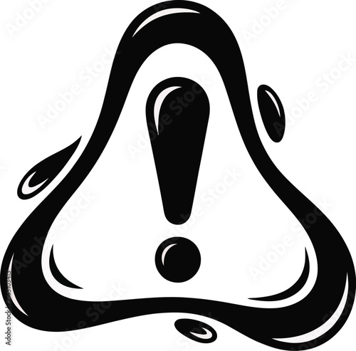 Minimalist Warning Symbol  Modern Hand Drawn Triangle with Exclamation for Safety UI, Manuals, Infographics, UX Alert, and Caution Signage