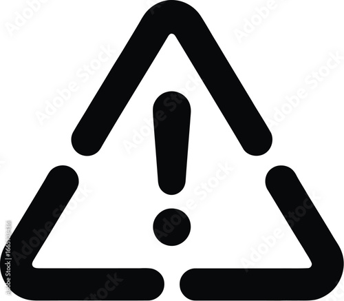 Minimalist Warning Symbol  Modern Hand Drawn Triangle with Exclamation for Safety UI, Manuals, Infographics, UX Alert, and Caution Signage