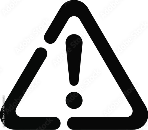 Minimalist Warning Symbol  Modern Hand Drawn Triangle with Exclamation for Safety UI, Manuals, Infographics, UX Alert, and Caution Signage