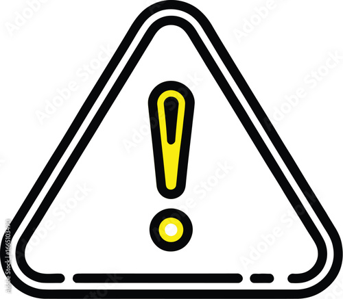 Minimalist Warning Symbol  Modern Hand Drawn Triangle with Exclamation for Safety UI, Manuals, Infographics, UX Alert, and Caution Signage