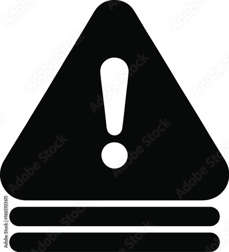 Minimalist Warning Symbol  Modern Hand Drawn Triangle with Exclamation for Safety UI, Manuals, Infographics, UX Alert, and Caution Signage