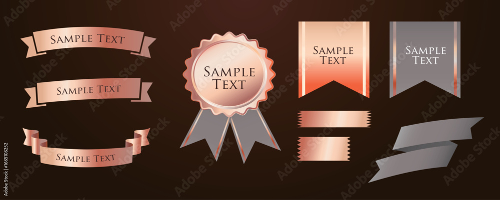 Luxury Gold Ribbon Vector Set for Decoration & Design Luxury Gold Ribbon Vector Set for Decoration & Design
