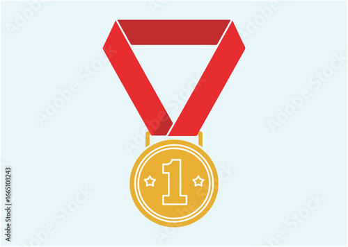 Gold medal first place Vector design