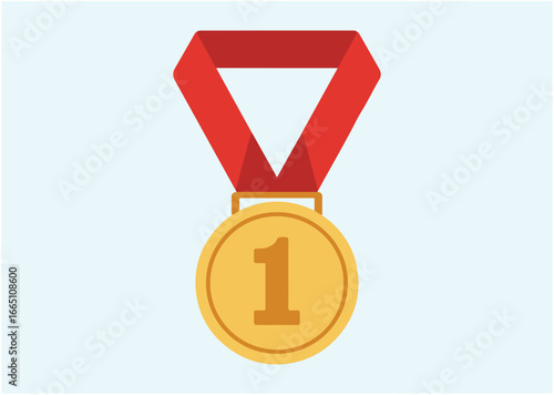 Gold medal first place Vector design