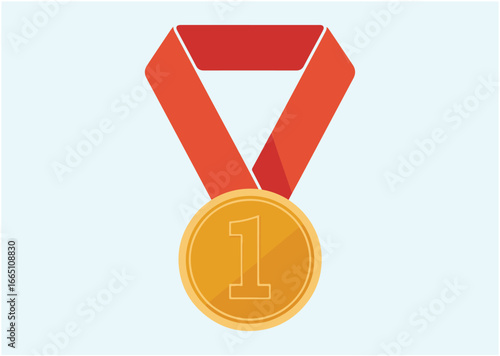 Gold medal first place Vector design