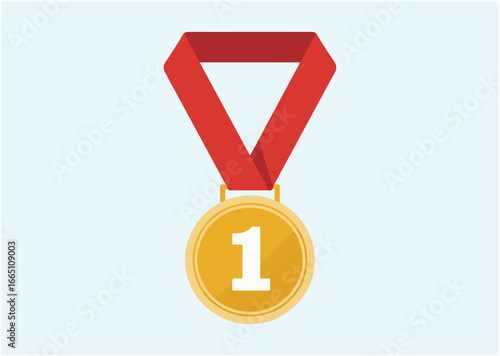 Gold medal first place Vector design