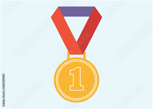 Gold medal first place Vector design