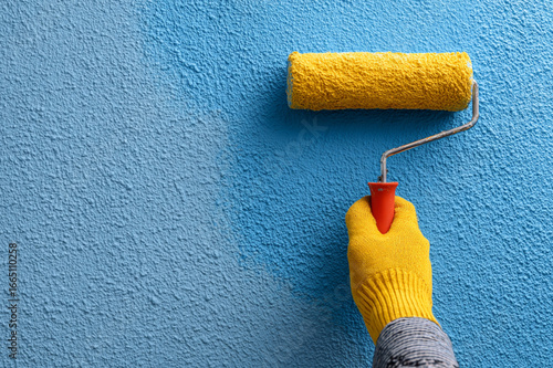 yellow paint roller