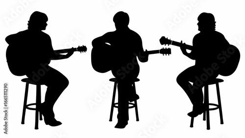 Silhouette illustration of two shelves filled with jars and containers in a simple black design | editable eps vectors