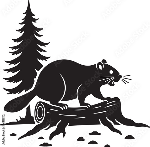 vector illustration of a rat