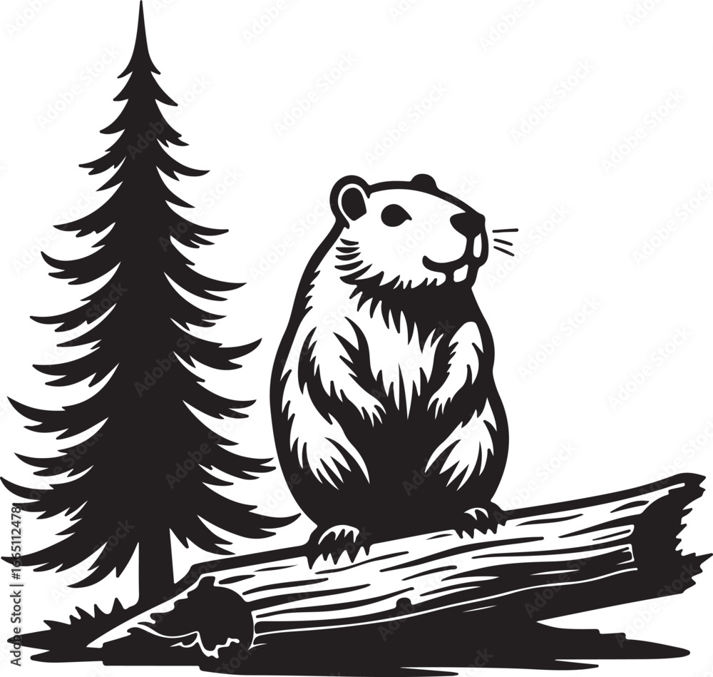 Obraz premium vector illustration of cartoon mouse with palm tree