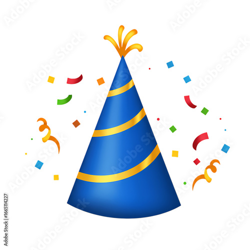 Celebrate! Vibrant Party Hat & Confetti Graphics