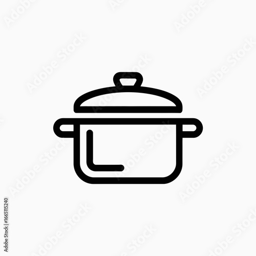 Cooking Pot Icon Vector Kitchen Utensil Illustration