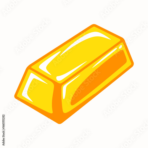 Gold Bar Icon Vector Treasure Wealth Illustration