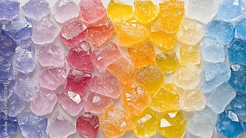 Rainbow Crystal Candy Gems, Colorful Sugar Rock Texture