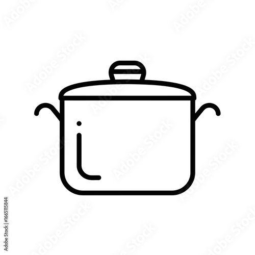 Cooking Pot Icon Vector Kitchen Utensil Illustration