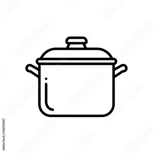 Cooking Pot Icon Vector Kitchen Utensil Illustration