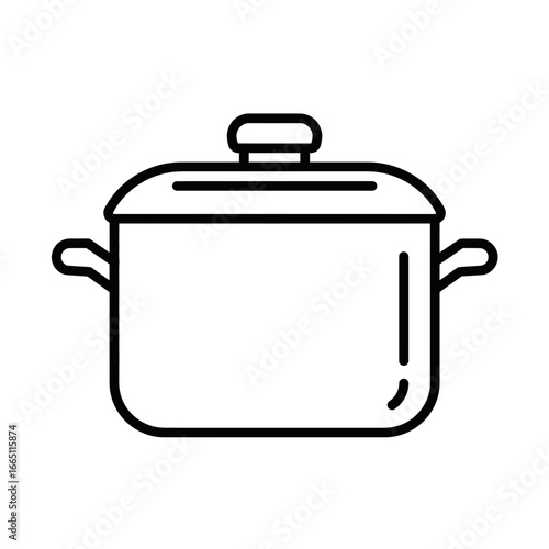 Cooking Pot Icon Vector Kitchen Utensil Illustration