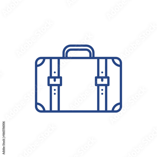 Travel Suitcase Icon Vector – Luggage Bag Outline Illustration