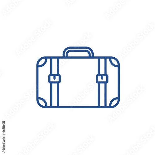 Travel Suitcase Icon Vector – Luggage Bag Outline Illustration