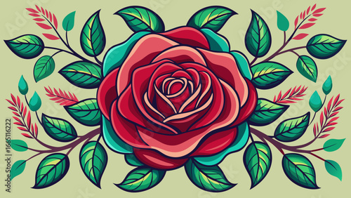 red rose on a white background