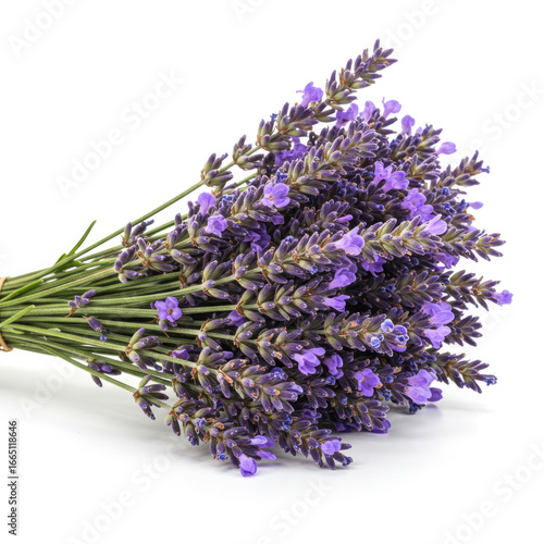 Lavender Bouquet With Stems On Clean White Background