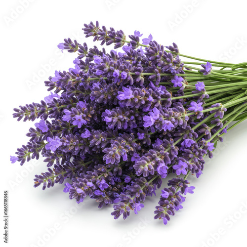 Lavender Bouquet With Stems On Clean White Background
