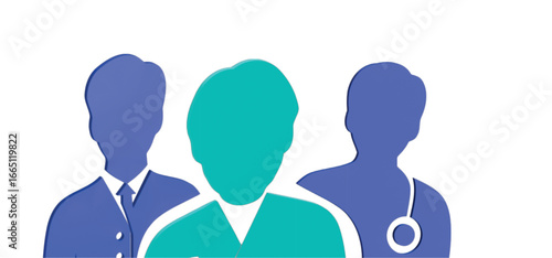 Colorful 3D Vector Icon of Medical Team | Professional Doctors, Nurses, and Healthcare Staff in Modern Hospital Environment, Clinical Teamwork, Medical Services Illustration