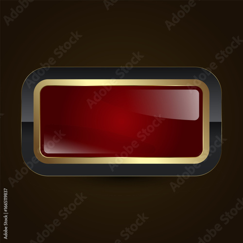 A blend of dark luxury tones with a radiant golden outline makes the button a symbol of exclusivity and premium quality. vector illustration button