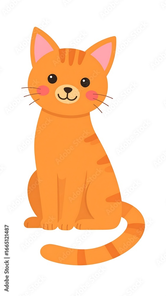 Obraz premium Cute cartoon orange tabby cat
