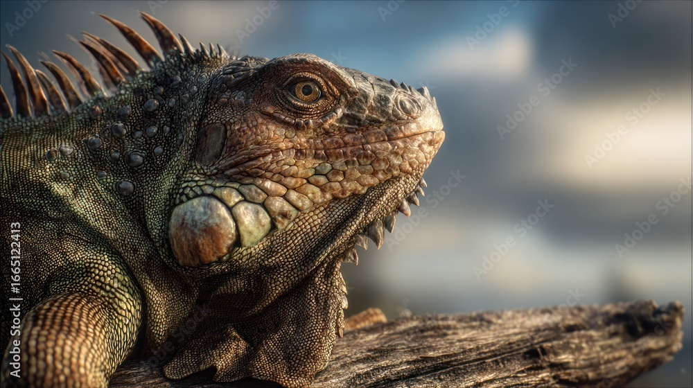 Obraz premium Close-up iguana portrait
