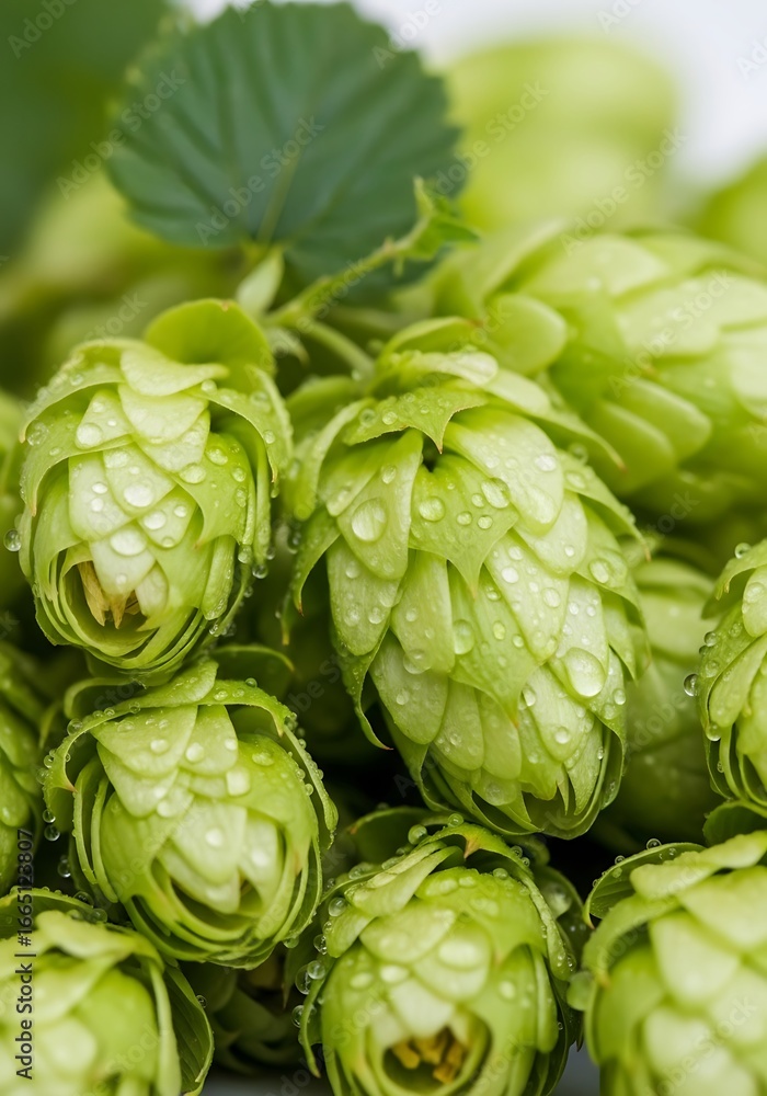 Fototapeta premium Fresh hop cones close up