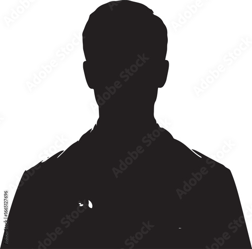Black silhouette of a man's head and shoulders male