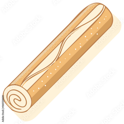 Cartoon Style Sweet Dessert Roll Illustration Pastry Food Graphic Design