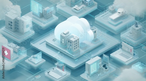 Healthcare Cloud Network City Hospitals Connected