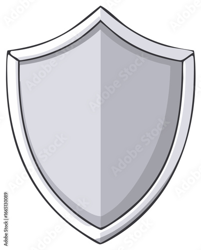 Free Download Simple Silver Shield Emblem with Outline - GFXLoad