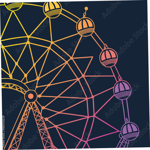ferris wheel on a blue background