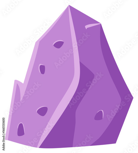 Vector illustration purple climbing wall with grips for kids indoor activities