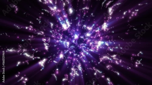 Abstract Fantasy Background Shiny Particles Dust Rays And Energy Flow Loop