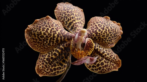 Close-up of a patterned orchid