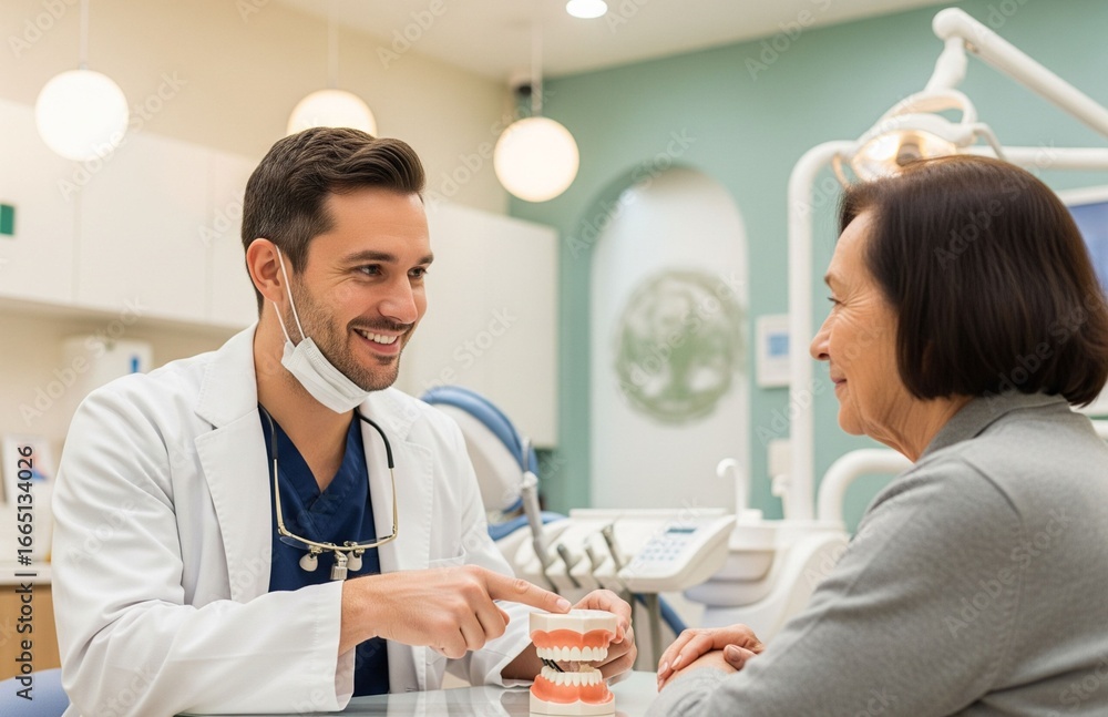 Fototapeta premium Dental Implant Treatment for Seniors | Elderly Dentistry Image