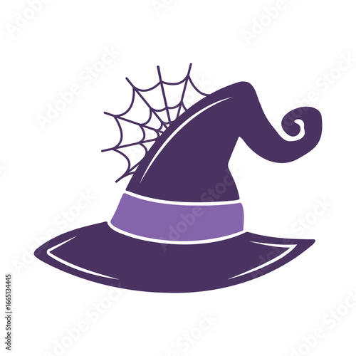 Mystical Witch Hat with Spiderweb Design

