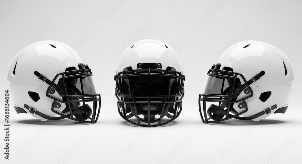 Fototapeta premium White Football Helmets