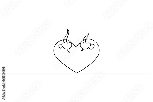 Continuous single line art drawing of the speech bubble concept vector