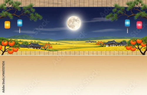 풍요로운 추석 설날 한가위 명절 전통 배경