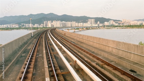 Busan Metropolitan City, Republic of South Korea. May 7, 2025. Subway trains railroad