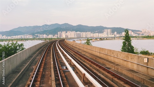 Busan Metropolitan City, Republic of South Korea. May 7, 2025. Subway trains railroad