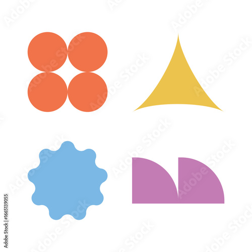 Colorful Geometric Shapes Vector Illustration