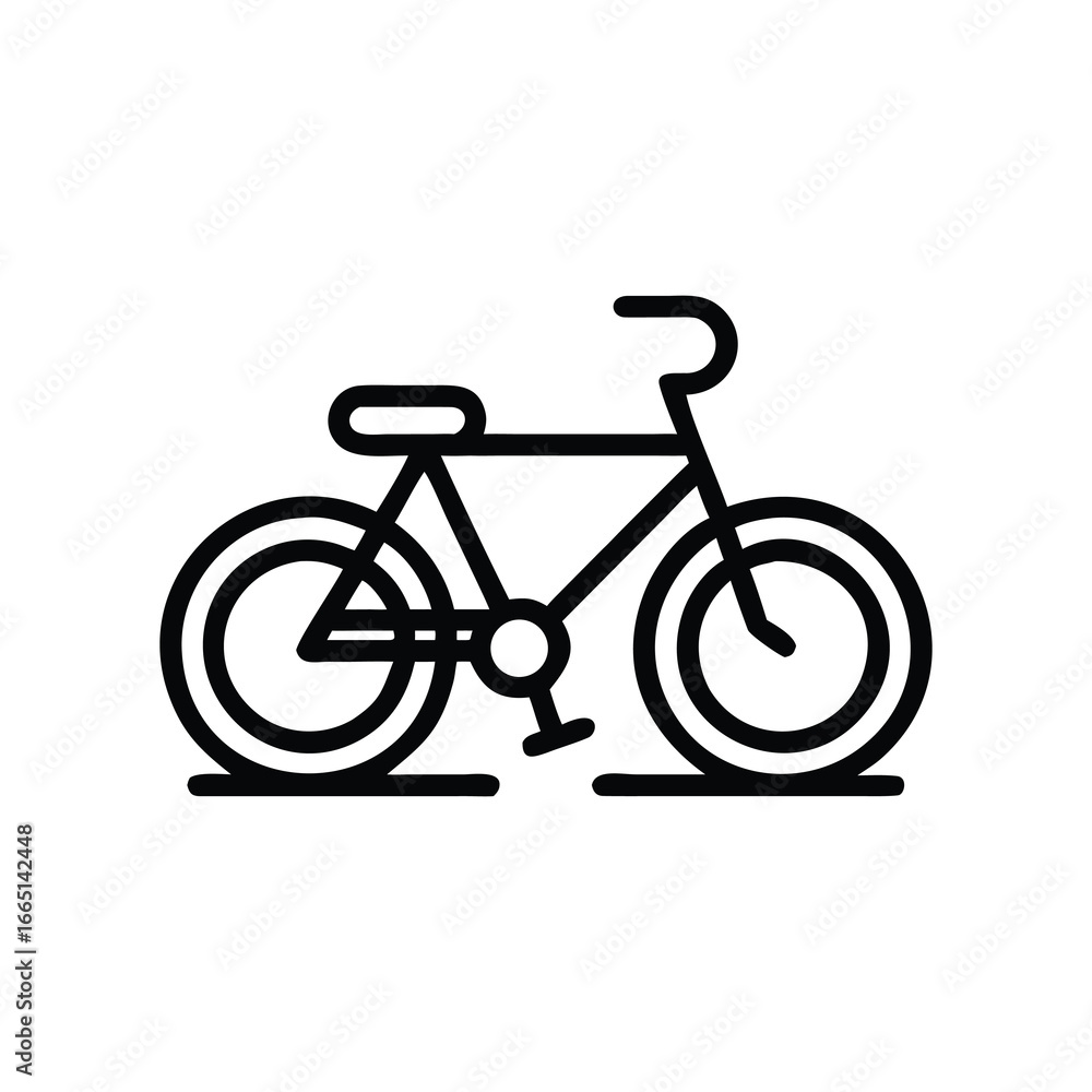 Obraz premium Bicycle Minimalist Icon Simple Black Line Bike