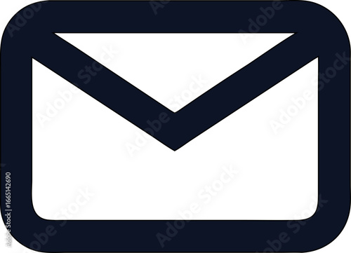 Modern email symbol for messaging apps, email clients, and UI kits in outline style
